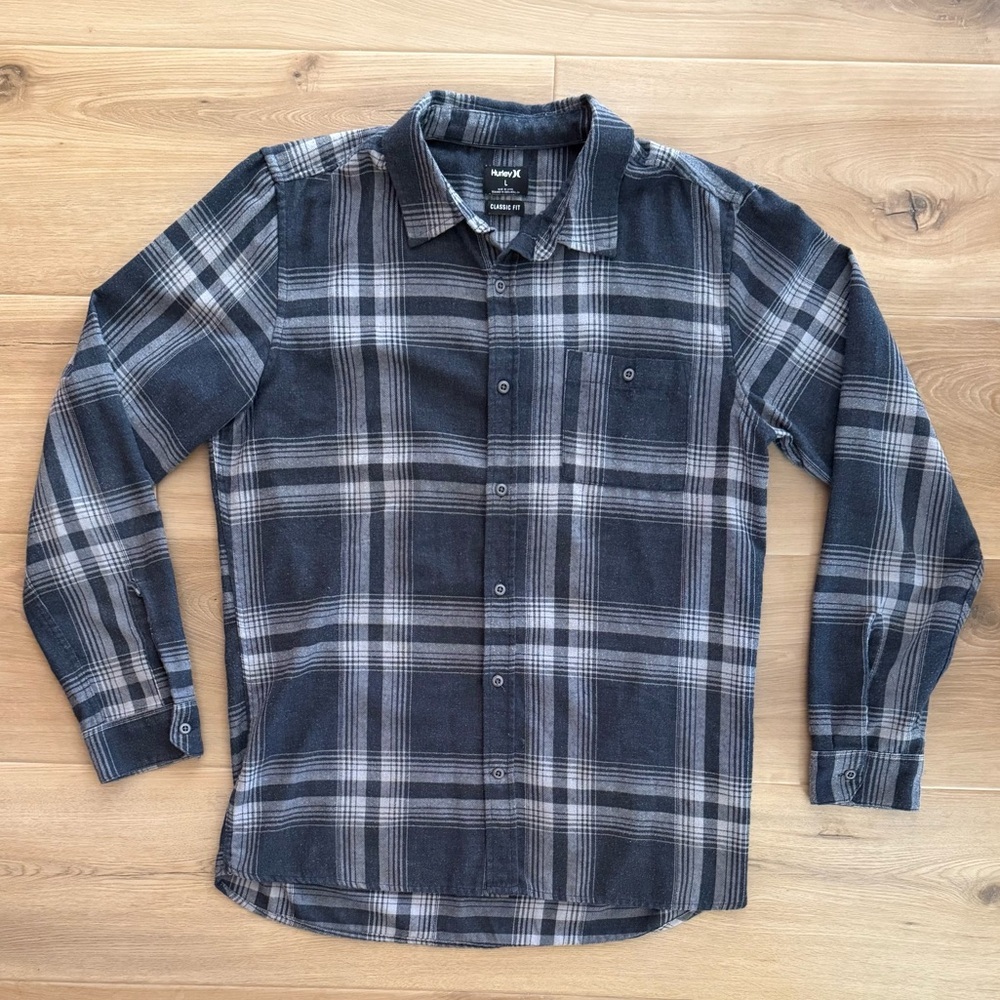 Hurley Button-Down Flannel Shirt Size L